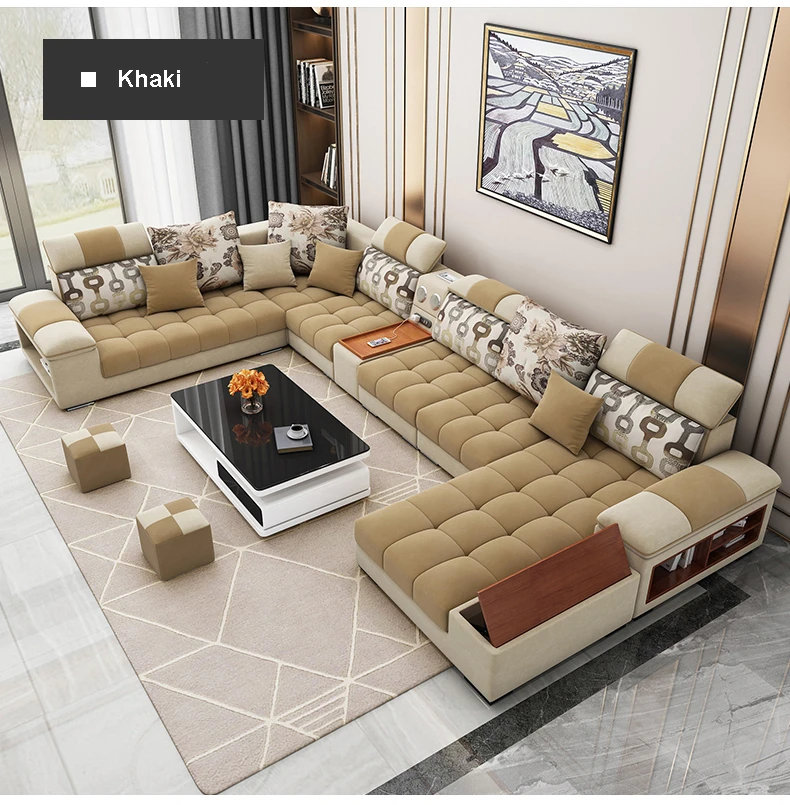 Fabric Sofa Set Living Room Furniture Sofa Bed Modern Design Cotton Fabric 7 Seater Sofa Living Room Sets Aliexpress