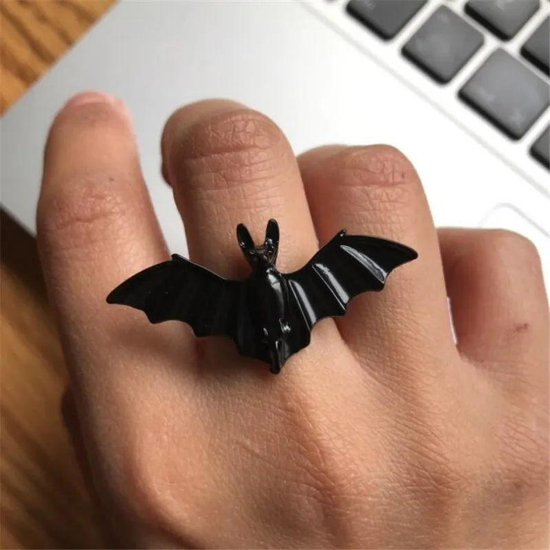 1 шт DIY смешное Ручной Работы Хэллоуин черное кольцо "летучая мышь" ювелирные