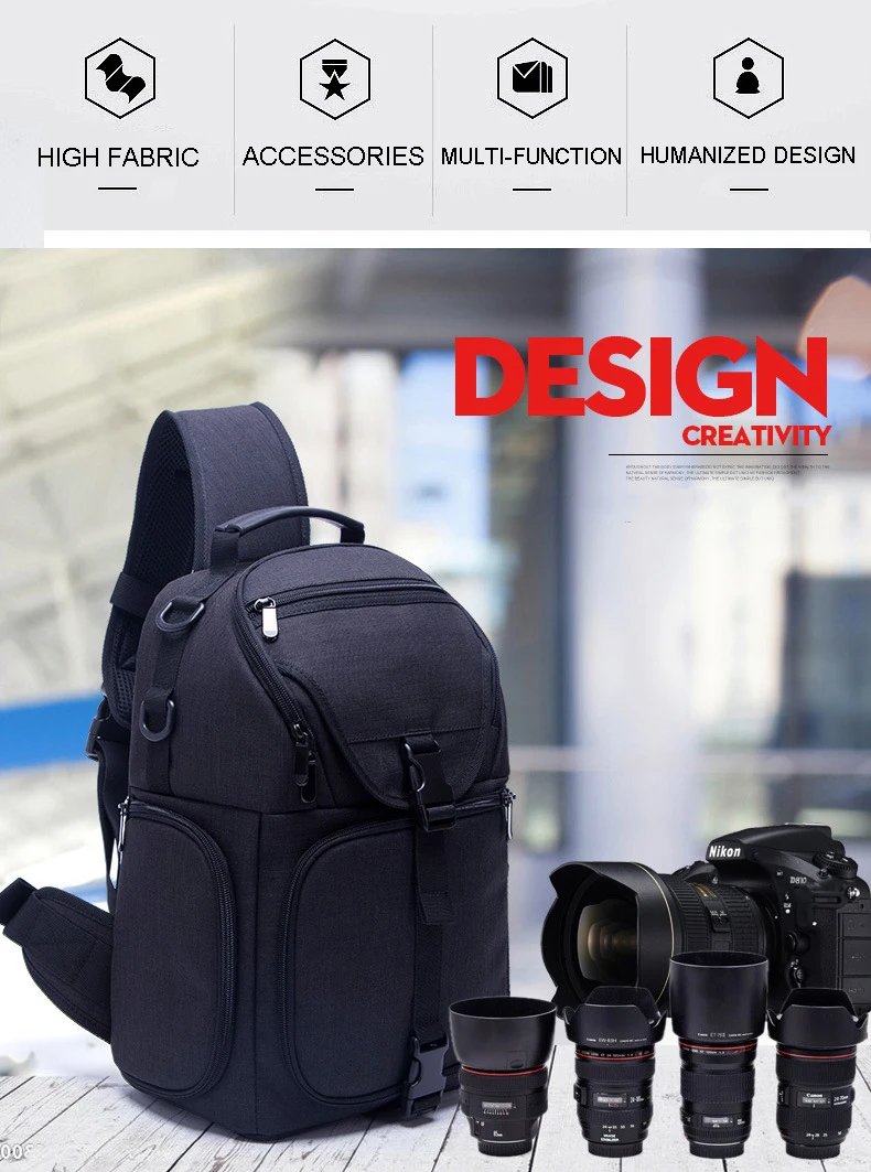 Камера цифровой Слинг Сумка для путешествий на открытом воздухе Туризм Водонепроницаемый Нейлон DSLR сумки с противоударным вкладышем для Canon 80D 600D Nikon sony