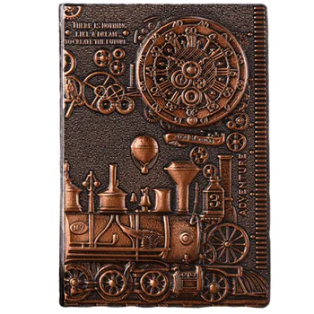 

Hardcover PU Notebook Vintage Carving Pattern Diary Notebook Simple Office A5 Diary Book (Red Bronze)