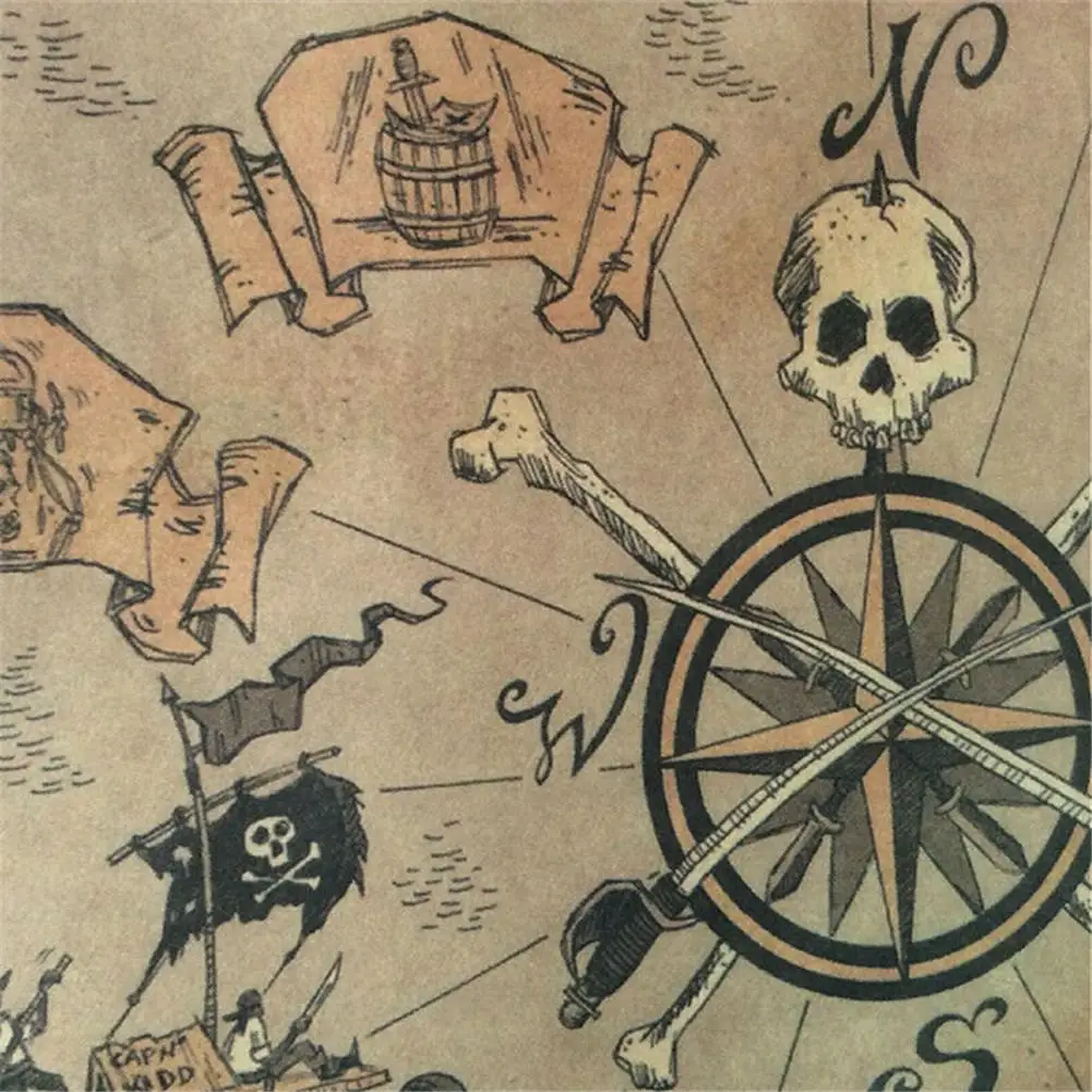 Новая Большая винтажная бумага Ретро плакат карта пиратов Lair крутая винтажная для украшения комнаты бар домашняя настенная декалькомания