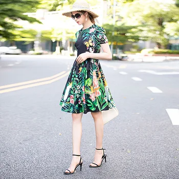 

2020 Summer New Women'S Party Casual Beach Outing Elegant Chic High Quality Animal Flower Printed Dress
