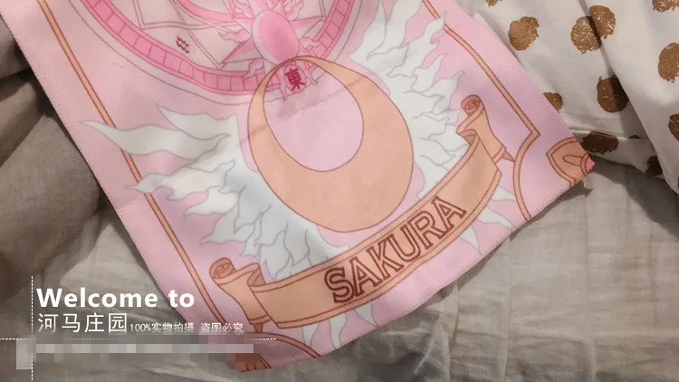 Аниме карточка Captor Sakura Magic массив мягкое полотенце для мытья лица Сейлор Мун Луна кошка прекрасный мультфильм Абсорбирующая мочалка Косплей
