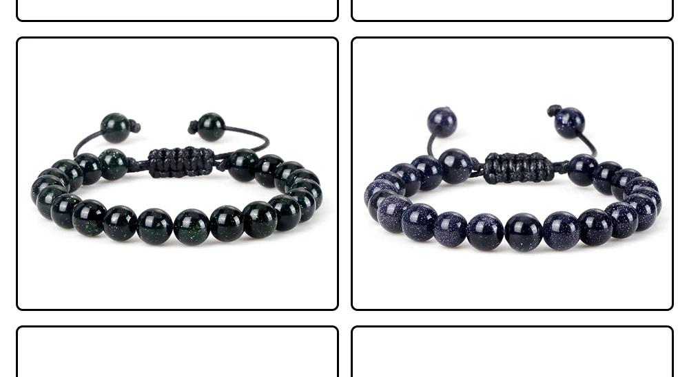 Men Energy Beads Bracelet Adjustable Natural Stone Agates Onyx Charm Bracelets Chakra Healing Women Yoga String Bangles Jewelry