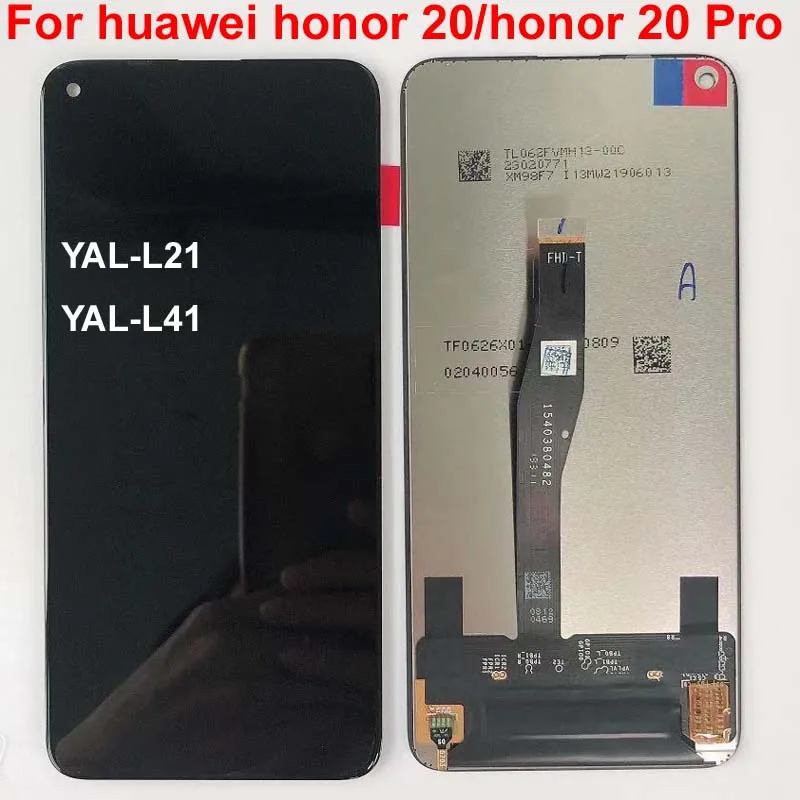 Для 6,26 ''huawei honor 20 honor 20 Pro YAL-L21 YAL-L41 YAL-AL10 ЖК-дисплей Дисплей кодирующий преобразователь сенсорного экрана в сборе запчасти
