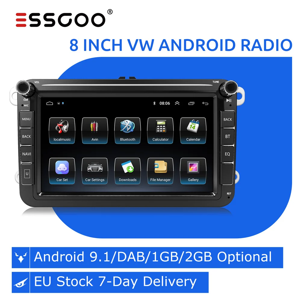 Автомагнитола Essgoo мультимедийный плеер на Android с 8 &quotэкраном GPS для Volkswagen VW Passat Seat