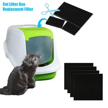 

4PCS/6PCS Activated Carbon Filters Cat Litter Boxes Charcoal Filter Cat Litter Pans Filters For Cat Litter Boxes And Pans