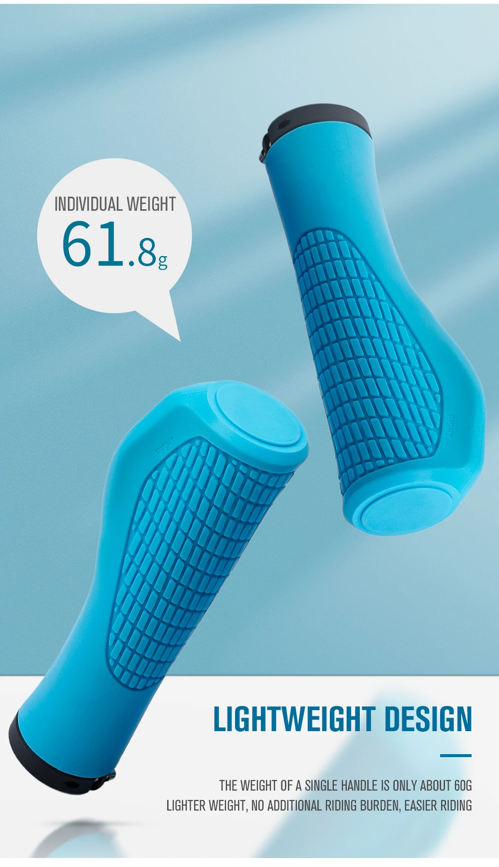 Poignées De Guidon Vélo En Silicone Antidérapant - Épaisseur 5,67 Mm, Légères 40 G - Compatibles VTT Et Ville, Installation Sans Outil
