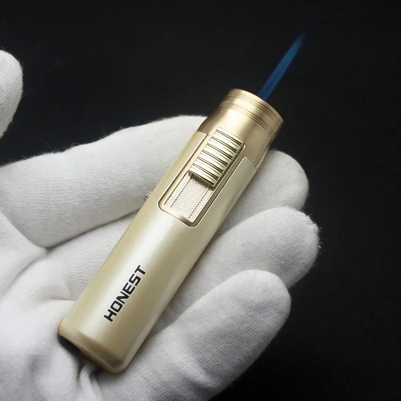 

HONEST Lighter Inflatable Pen Small FlamethrowerHigh TemperatureStraightBlueFire Compact PortableWindproof Igniter Cigar li