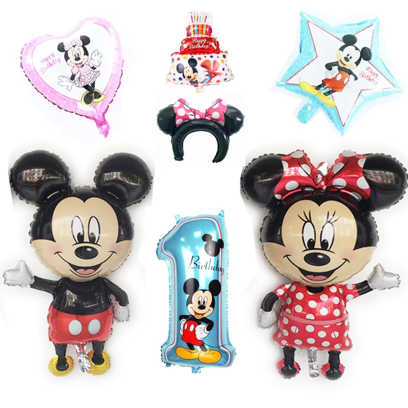 

balloons 1pc large 110cm mickey minnie birthday party s baby shower aluminium foil air ballons birthday party ations kids