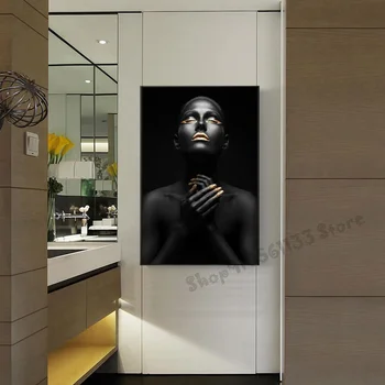 

The latest diamond embroidery painting black gold figures full square diamond, round diamond cross embroidery home decor GG1547