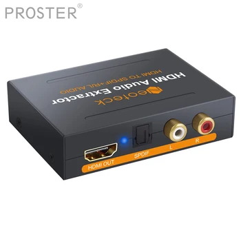 

PROSTER Adapter HDMI to HDMI Optical TOSLINK SPDIF Analog RCA L/R Stereo Audio Extractor Converter Mini 3D HDMI Audio Splitter