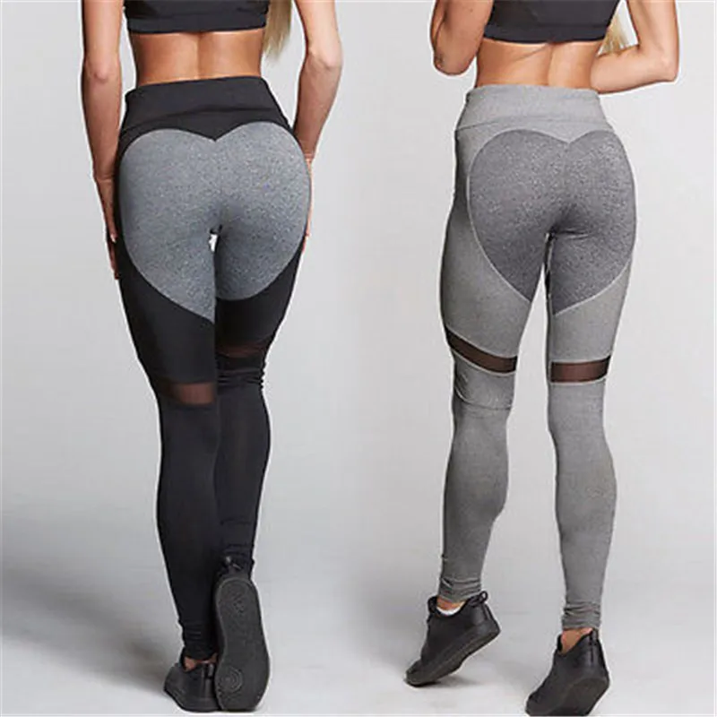

Yoga Pants Heart Shaped Mesh Pants Gym Womens Yoga Pants Sports Leggings Athletic Clothes Fitness Running Color Block Yoga Pants