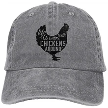 Жизнь лучше с цыплятами вокруг унисекс взрослых регулируемые джинсы папа шляпы