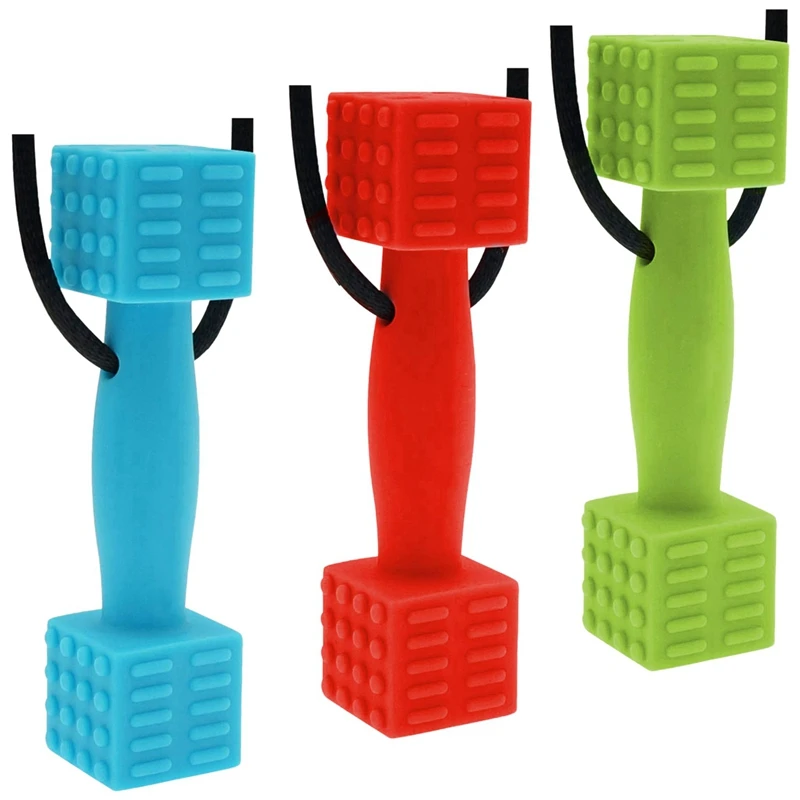 

Dumbbell Pendant Creative Sensual Chew Pendant Necklace Teether Toy Autistic Children Molar Rod