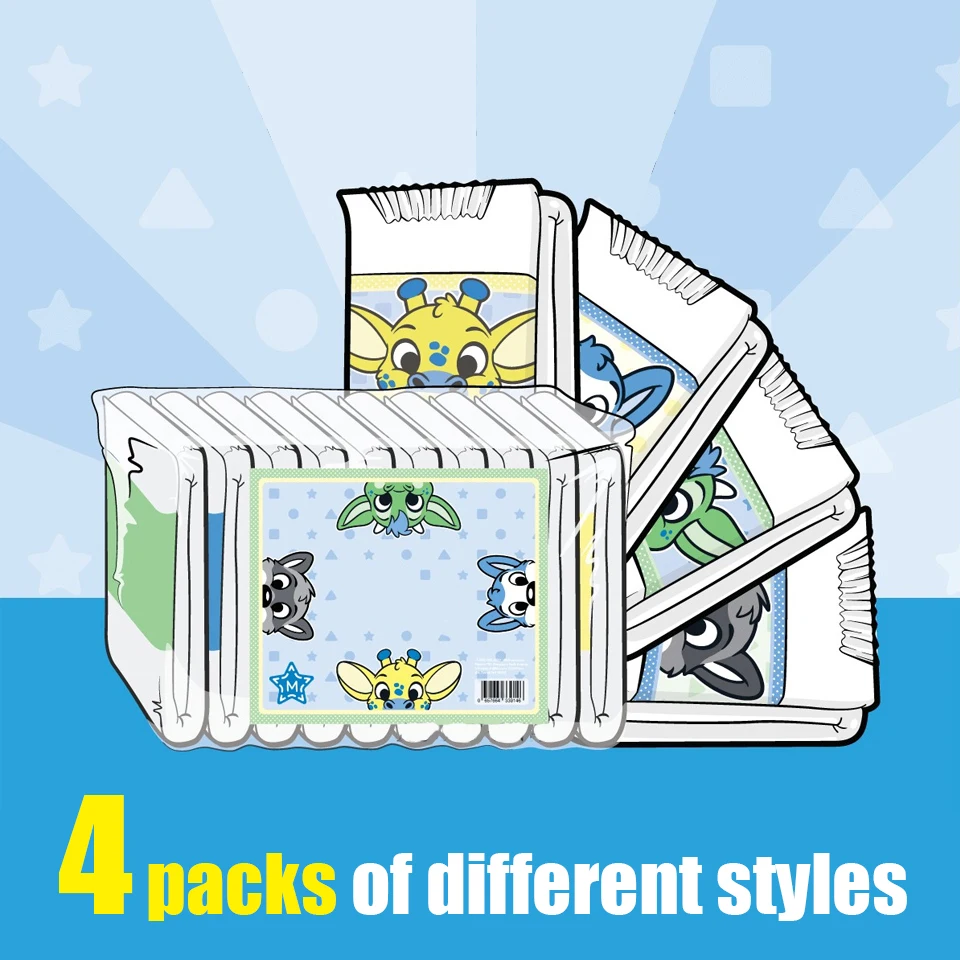 

ABDL Adult Baby Diaper 6250ml Banned Diaper Hakis Dog Print M Adult Diaper 4 Packs Different Styles For boy