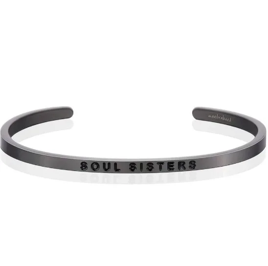 Любовь браслет гравированный из нержавеющей стали Soul Sisters великолепное предложение ручной штампованный браслет на запястье