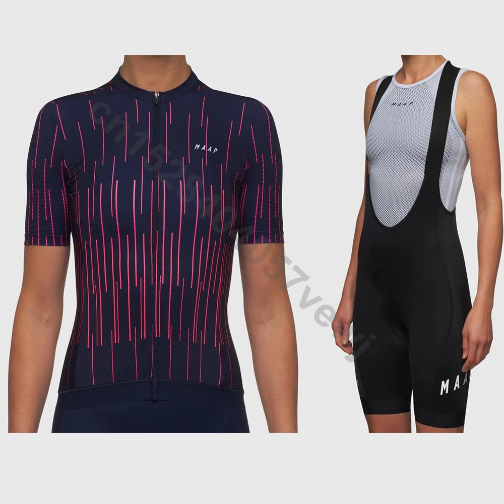 

Summer Women Cycling Jersey Set Mountain Bike Clothing Racing Bicycle Clothes MAAP Girls Cycle Set Bib Short Pants
