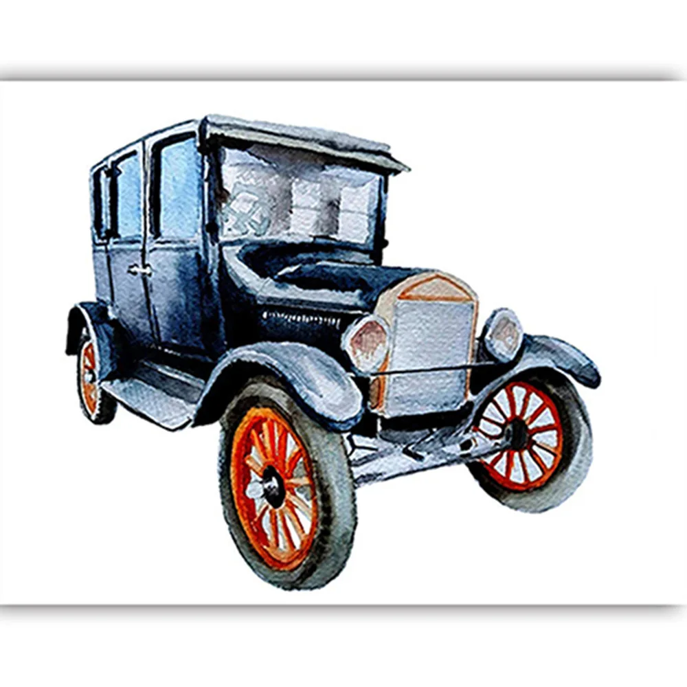 Canvas Painting Hand Drawn Vintage Car Poster Posters and Prints Wall Pictures for Living Room Decoration Home Decor | Дом и сад