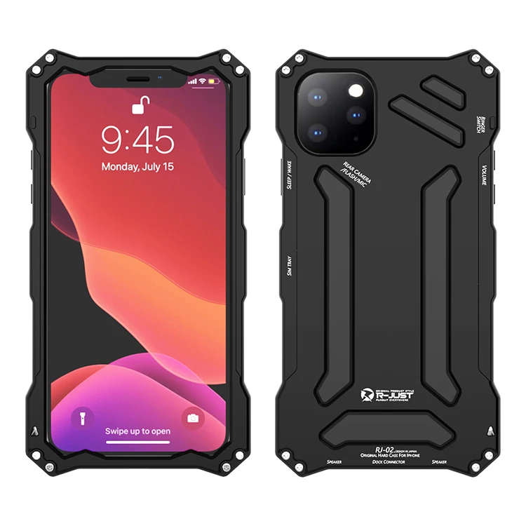 

Hybrid Military Heavy Duty Protection Case for iPhone 11 Pro Max Armor Aluminum Alloy Metal Case For iPhone 11 11 Pro