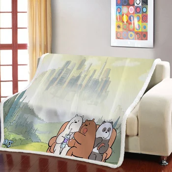 

We Bare Bear Sherpa Blanket American Animation Weighted Blanket Three Bears Blanket For Kids Soft Blanket Picnic Throw Blanket