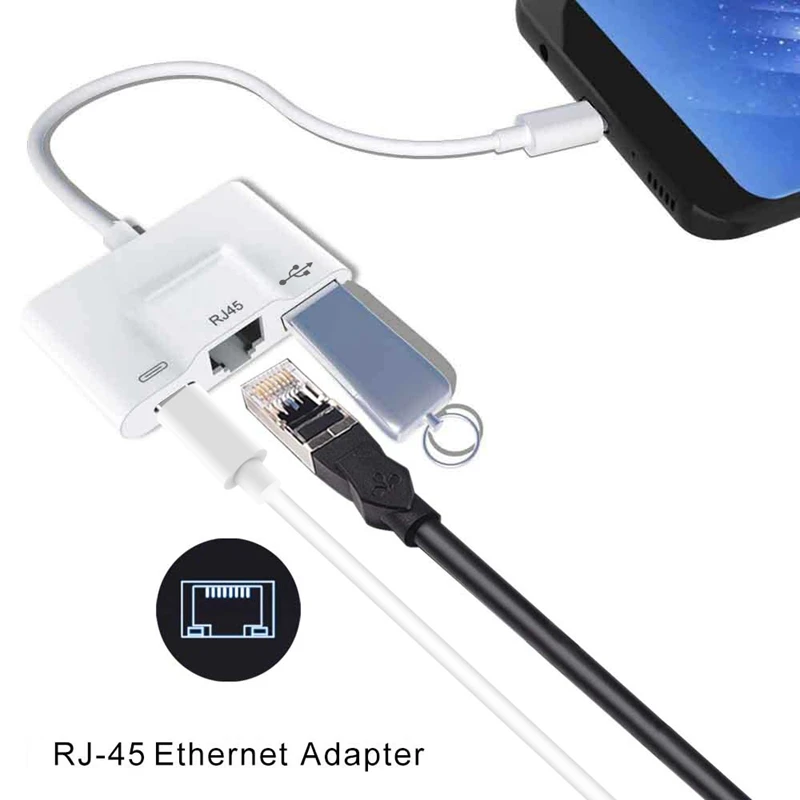 3 в 1 зарядное устройство адаптер для тип-c в Lan 100 Мбит/с Ethernet Rj45 адаптер Otg Usb 3,0 устройство считывания камеры для тип-c смартфона
