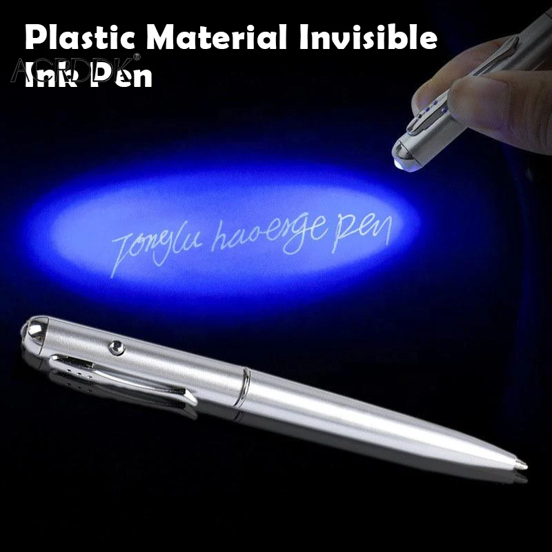 Plastic Material Invisible Ink Pen Ballpoint Pens Office School Supplies With Uv Light Secret Writing Ballpoin Pen FL