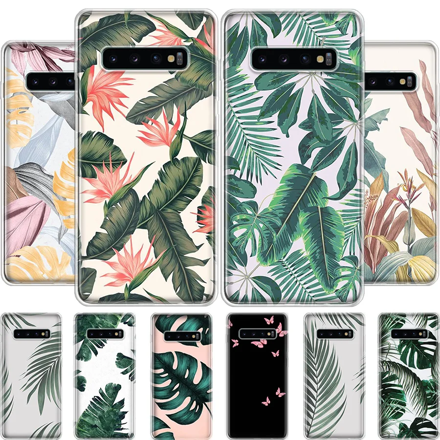 

Fashion Lovely Leaves Patterned Phone Case For Samsung Galaxy S7 S8 S9 S10 S20 NOTE 8 9 10 J4 J6 PLUS LITE Ultra Cover Soft Sili
