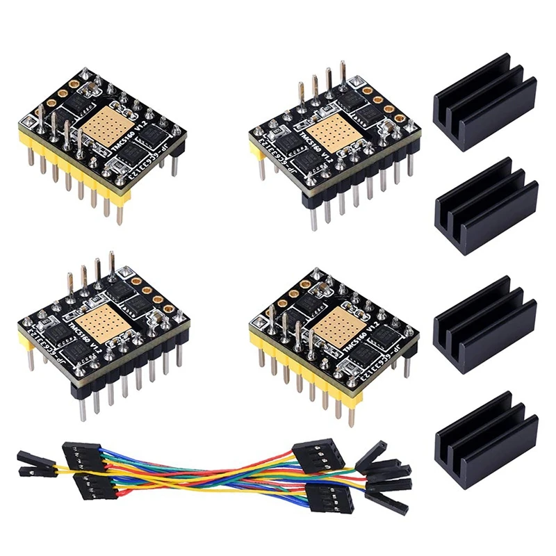 TMC5160 V1.2 шаговый двигатель StepStick бесшумный драйвер поддержка SPI с радиатором для 3D-принтера плата управления(4 шт