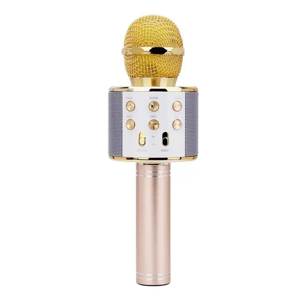 WS 858 bluetooth караоке microfoon draadloze Professional spreker consender портативный микрофон Радио Студия Запись микрофон