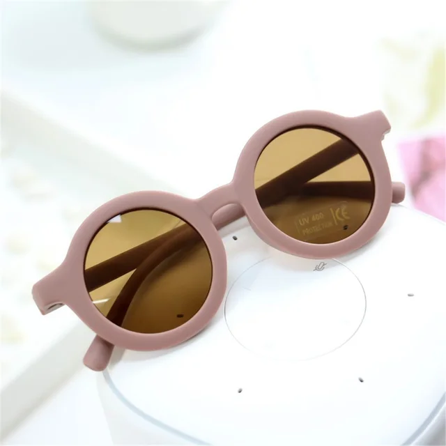 Kids Fashion Children's Sunglasses Infant's Retro Solid Color Ultraviolet-proof Round Convenience Glasses Eyeglass 6