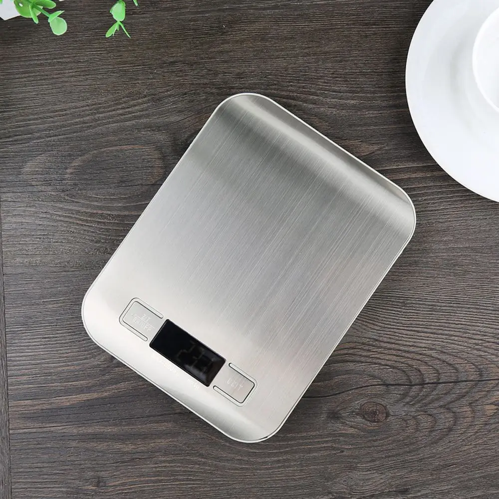 

11 LB / 5000g Electronic Kitchen Scale Digital Food Scale Stainless Steel Weighing Scale LCD High Precision Measuring Tools