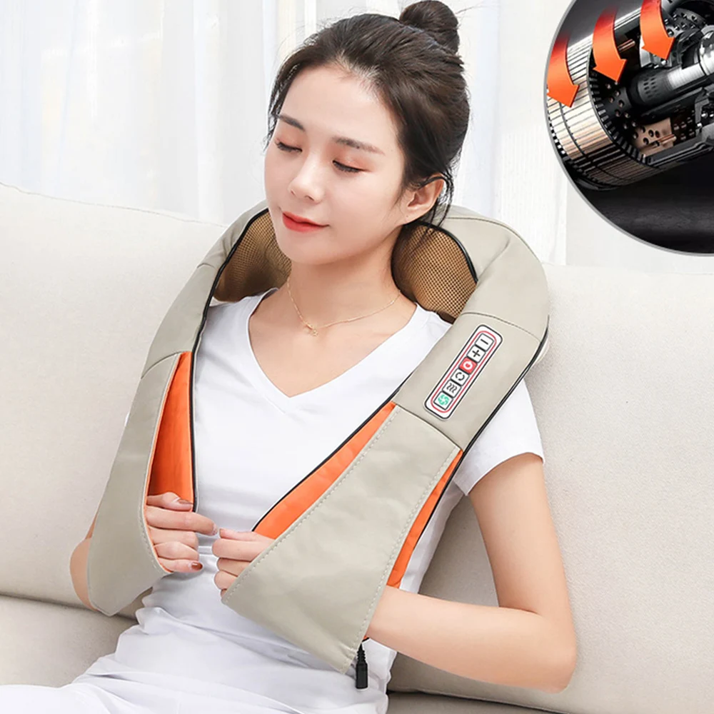 

Electrical Car/Home U Type Massage Shiatsu Back Shoulder Neck Massager Multifunctional Shawl Infrared Heated Kneading Massager