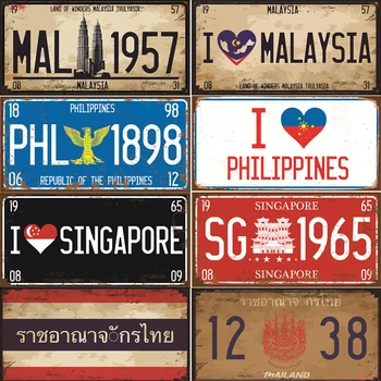 

Flag Plaque Vintage Metal Sign Tin Plate Bar Pub Club Home Decor Wall Art Painting Malaysia/Philippine/Singapore/Thailand Poster