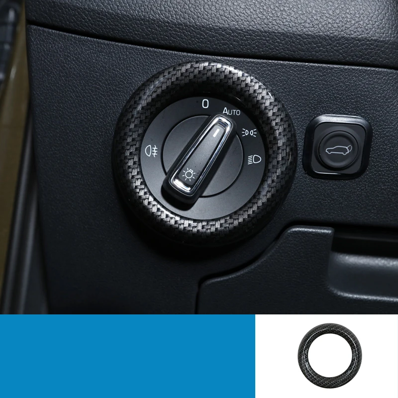 Lsrtw2017 for Skoda Kodiaq Car Gear Panel Air Conditioning Vent Trims Reading Light Frame Headlight Switch Ring - Название цвета: headlight switch 2