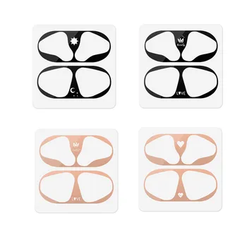 

New 1pc Skin Protective Sticker for AirPods 1 2 Patterned Metal Dust Guard Sticker for Airpods 2 1 Earphone Shell Case Sticker