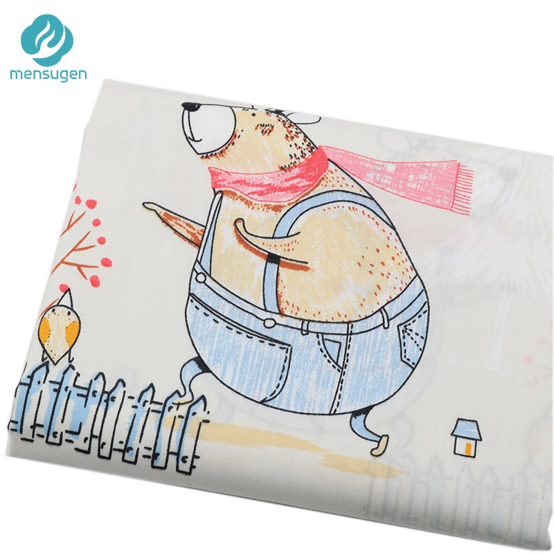 Ткань на метр Медведь Кролик Ежик мультфильм хлопок ткани для ребенка гнездо бампер одеяла простыня DIY лоскутное шитье ткани