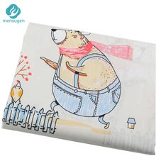 Ткань на метр Медведь Кролик Ежик мультфильм хлопок ткани для ребенка гнездо бампер одеяла простыня DIY лоскутное шитье ткани