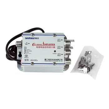 

Signal Booster 45-860Mhz CATV Amplifier Adjustable 1 in 3 Out 2W 20Db Digital TV Splitter Amplifier for Home Shop