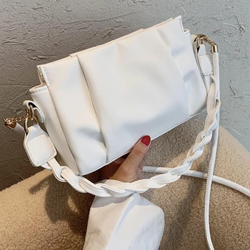 

2020 Pleated Crossbody Bags For Women Luxury Designer Soft Shoulder Bags Braided Shoulder Strap Ladies Hand Bags Bolsas Feminina