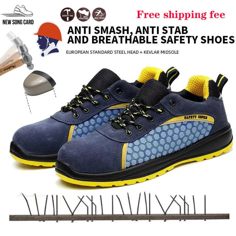 

New 2019Men's Winter Steel Toe Cap Safety Shoes Men Outdoor Anti-slip Steel Puncture Proof Construction Boots Work Shoes