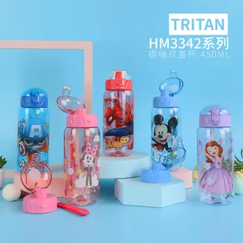 

Original Disney Children Portable Purpose Dual Water Cup Students Boys And Girls Outdoor Direct Baby Cup Feeding 3342
