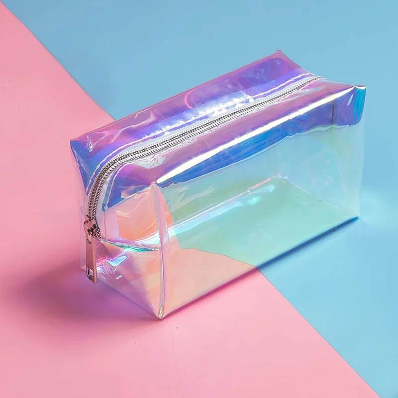 

Laser Cosmetic Bag Women Makeup Case PVC Transparent Beauty Organizer Pouch Female Jelly Bag Lady Make up Pouch