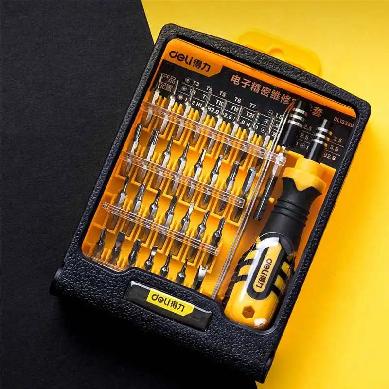 

Youpin DELI 33 In 1 Precision Electronics Repair Screwdriver Tweezer DIY Toolkit for Tablets Phone Computer Laptop PC Watch