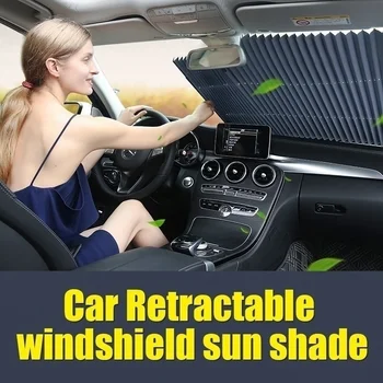 

Auto Sun Screen Aluminium Vehicle Retractable Folding Protection Front Windscreen Shade for Car
