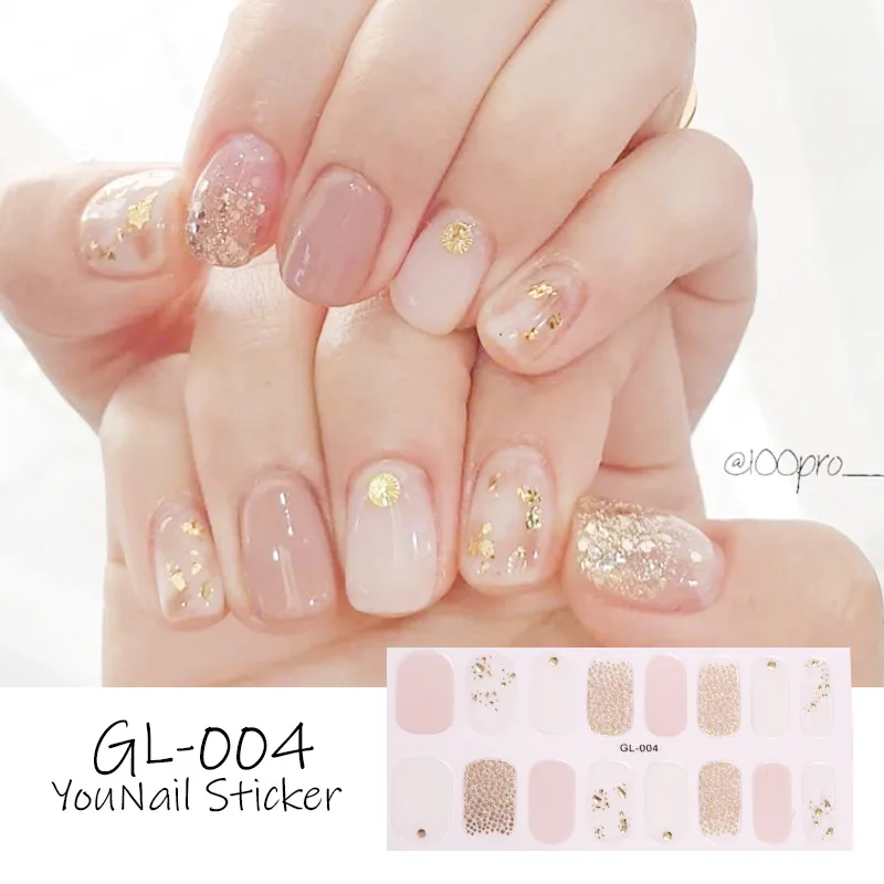 Best Price Nail-Art-Stickers Manicure Glitter-Series Decoracion-Designed 16-Tips/sheet Shiny YypbYg15a