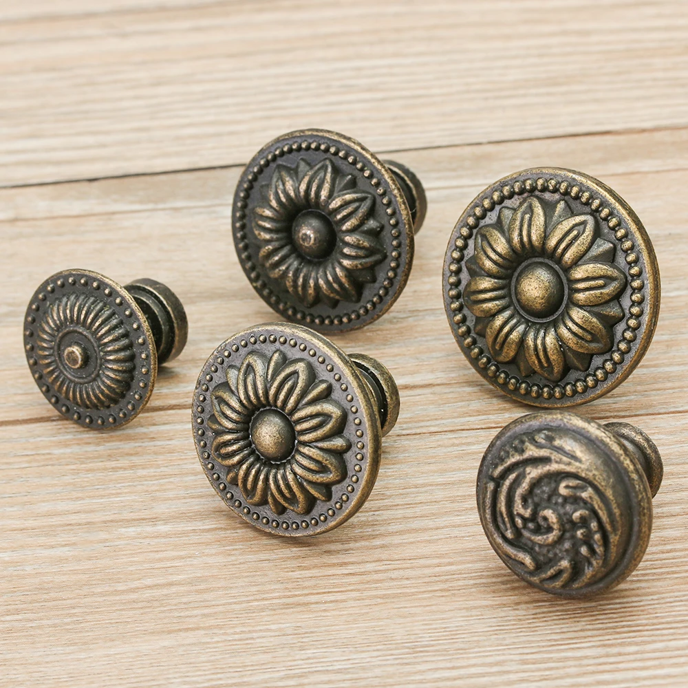 

2Pcs Retro Pull Handles Bronze Tone Alloy Kitchen Drawer Cabinet Door Knobs Furniture Hardware Fittings Cupboard Pull Handle