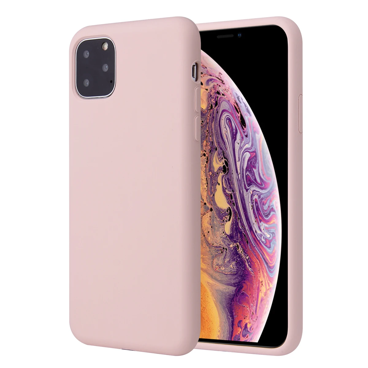 Чехол из чистого жидкого силикона для iPhone 11 Pro Max задняя крышка мягкий чехол
