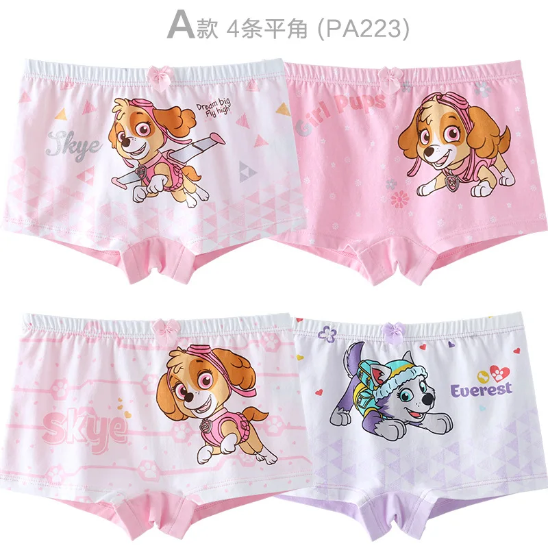 4Pcs/set Genuine Paw patrol everest skye Baby boy Girl Underwear Cartoon Kids Panties Cotton Underpants Children toy doll - Цвет: PA223