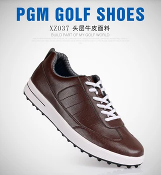 

2019 new Men's golf shoes anti-slip studs waterproof microfiber leather
